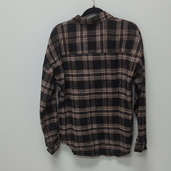 NWT Realtakai Plaid Button Down Shirt Brown and Tan. Size Large - Picture 4 of 4